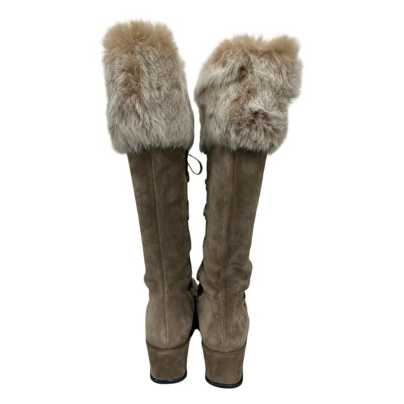 New Stuart Weitzman Suede Sport Aspen Troll Boots Taupe Size 8.5 - Picture 3 of 5